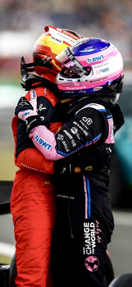 racers, formula 1, victory, hugs, race, sport