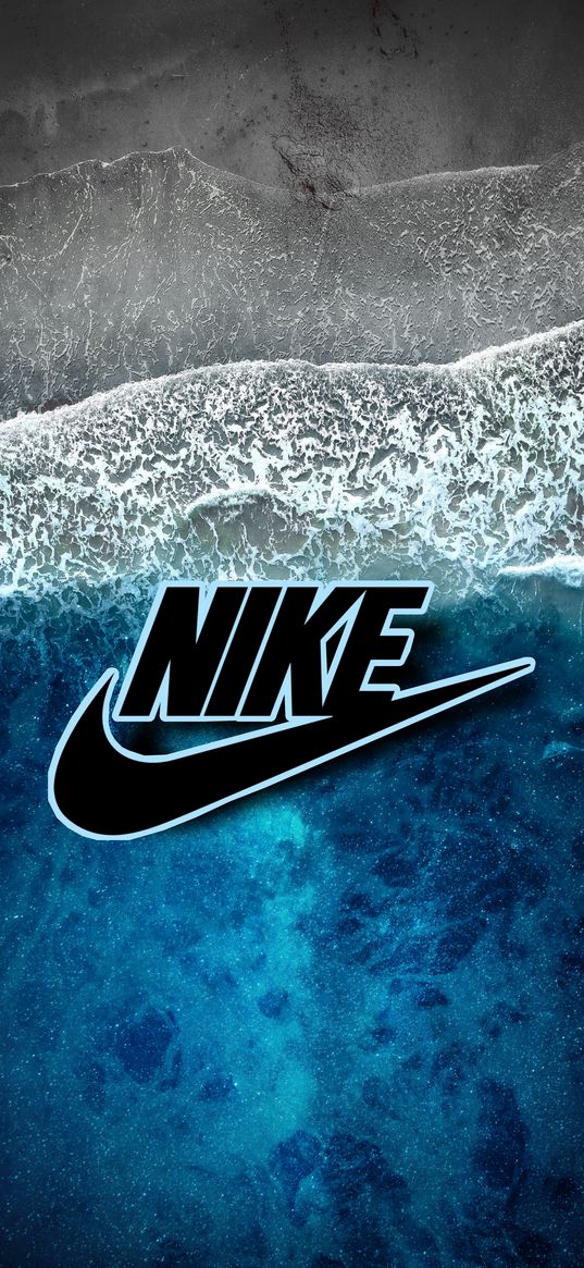 nike, sea, waves, beach