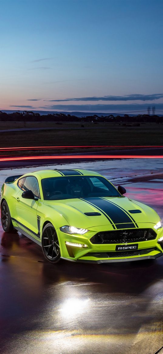 ford mustang, ford, car, green