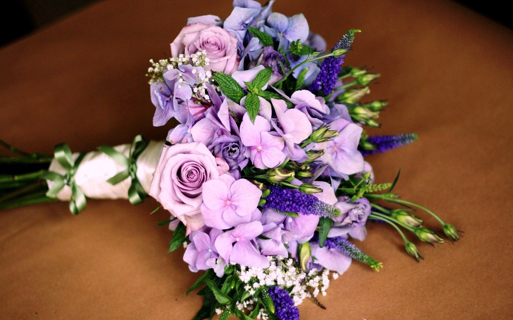 roses, hydrangea, flowers, bouquets, greens, decoration