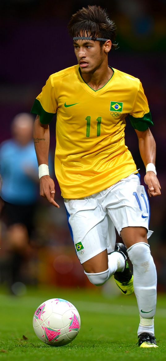 neymar, football player, ball, stadium, football