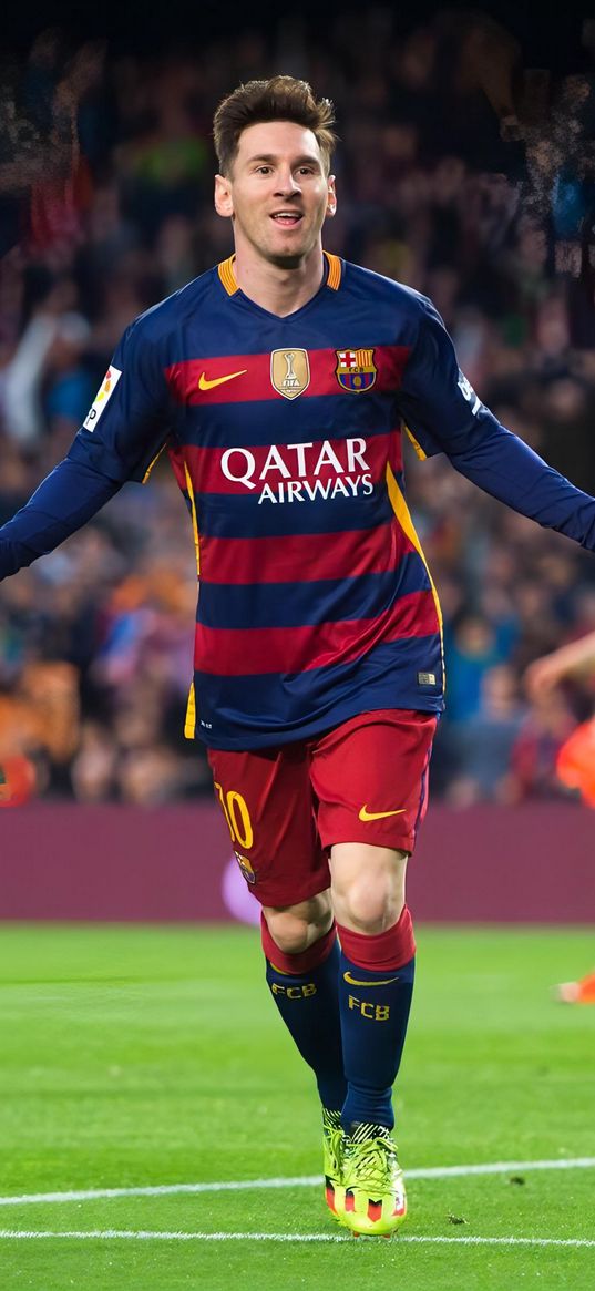 lionel messi, football player, barcelona, football, grandstand, blur