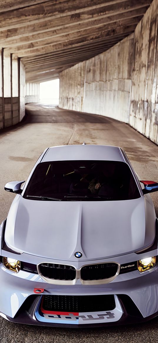 bmw, sports car, car, white, tuning, tunnel