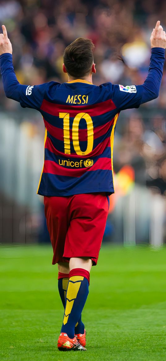 lionel messi, football player, barcelona, football, field, gesture