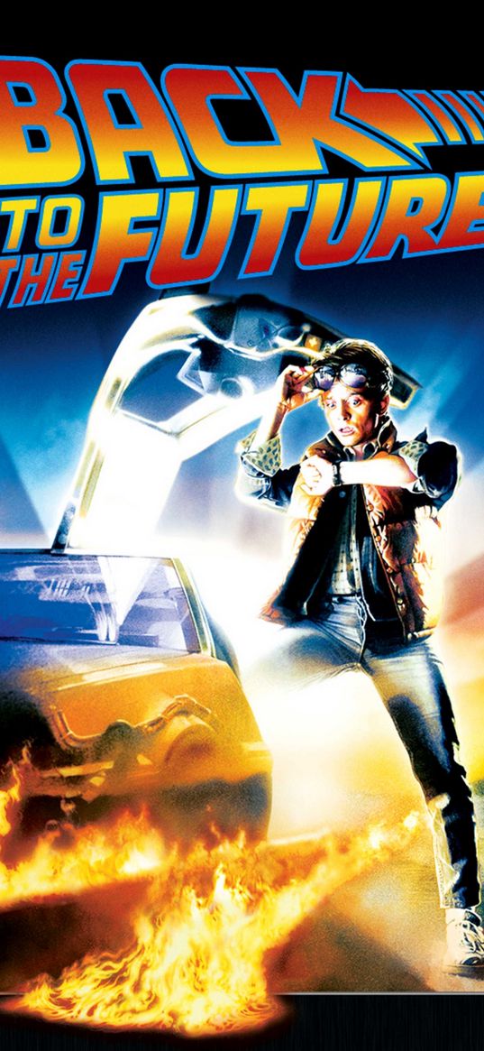 marty mcfly, back to the future, movie, car, clock, inscription, poster