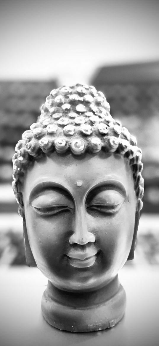 buddha, calmness, black and white