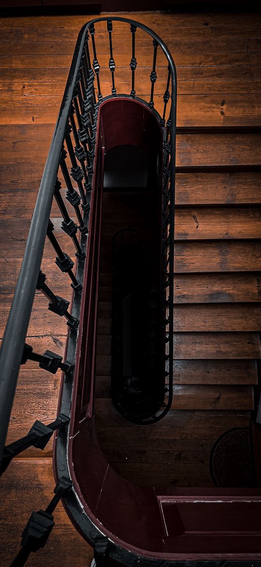 stairs, steps, wood, railing, black, loft