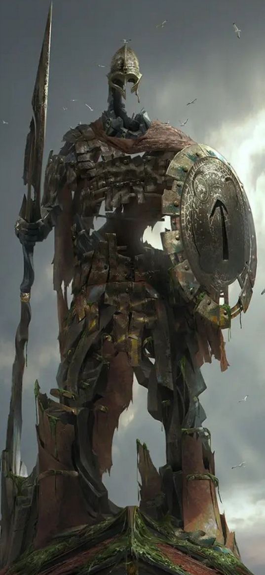 god of war, viking, art, spear, shield