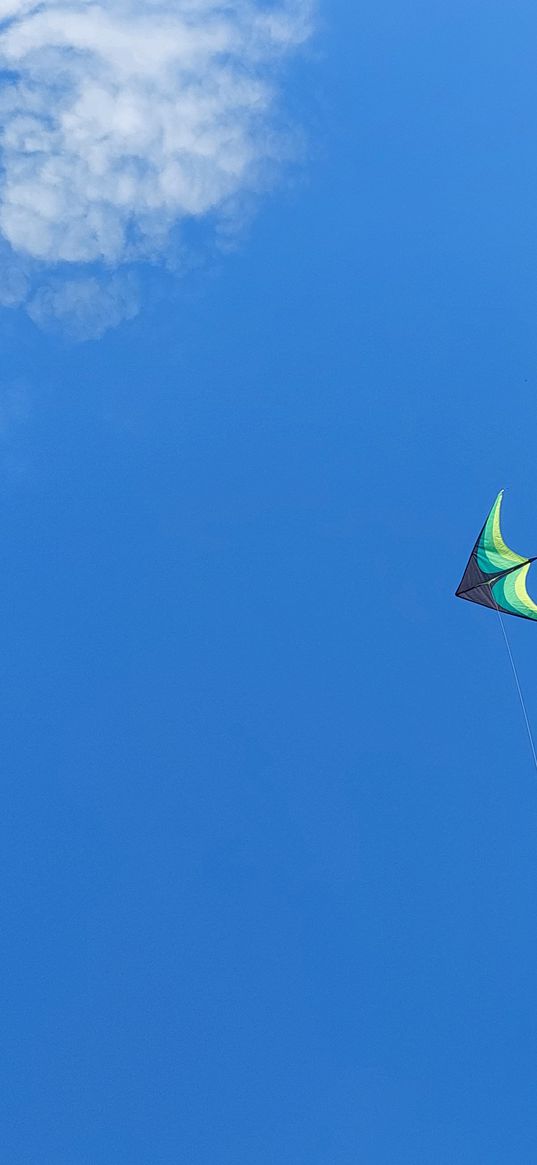 blue sky, kite, clouds