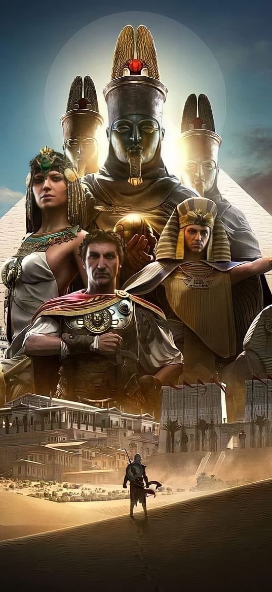 assassins creed origins, game, characters, egypt, poster