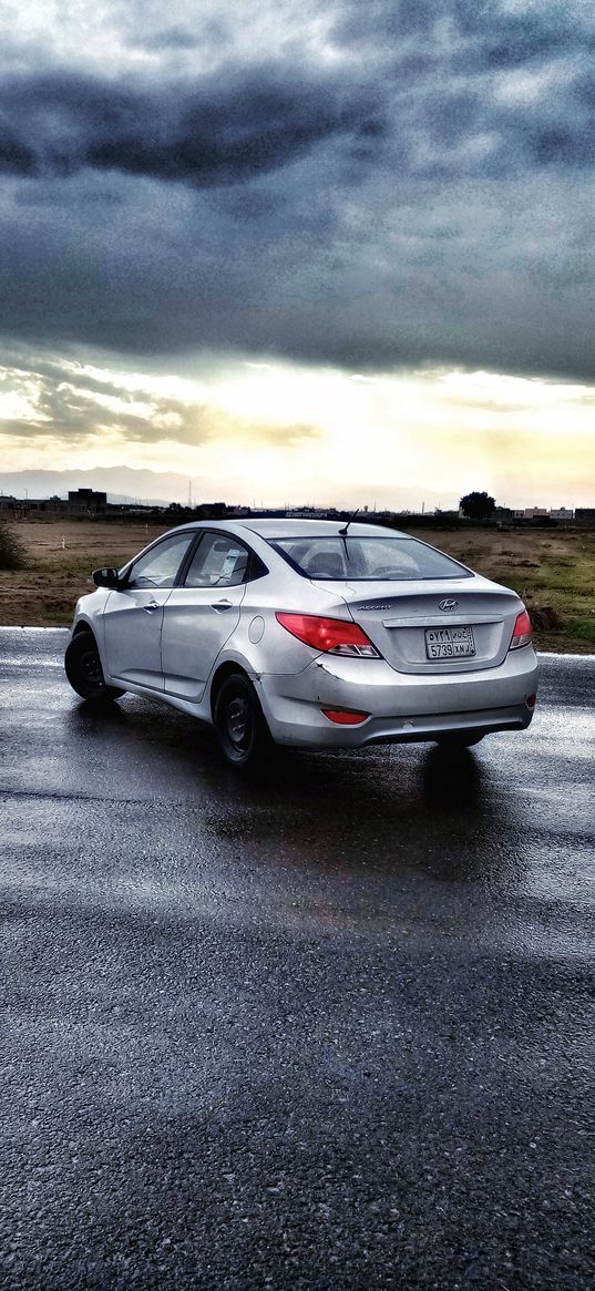 hyundai accent, hyundai, car, silver