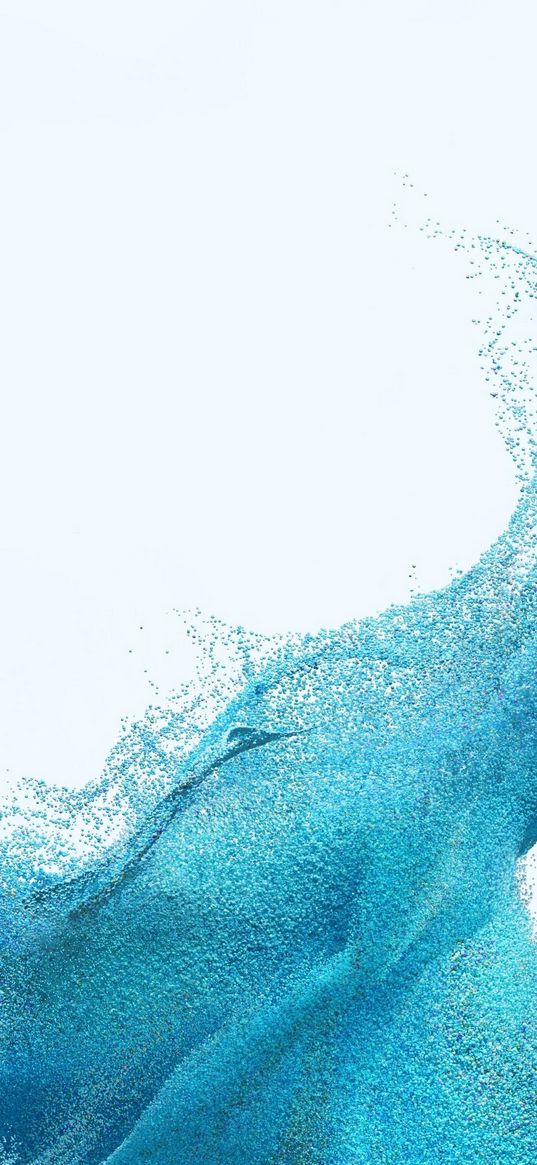 spray, sand, wave, blue, white background, abstraction