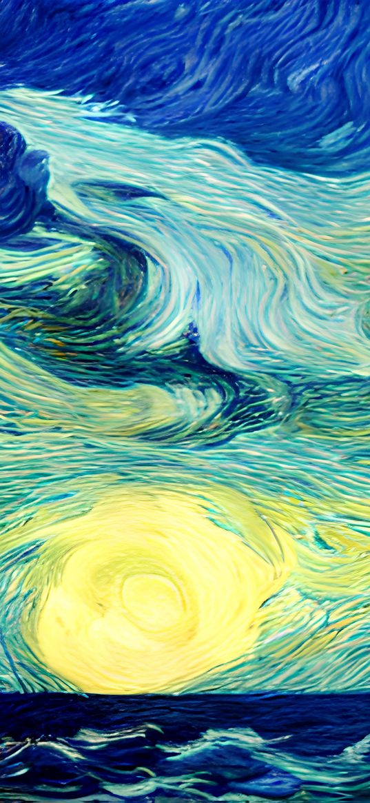 sea, vincent van gogh, painting, art