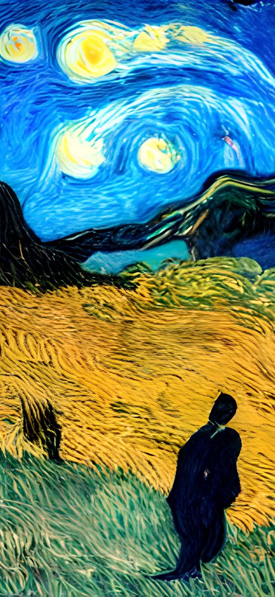 sadness, vincent van gogh, blue, yellow, art