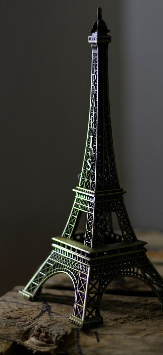 eiffel tower, statuette, wood