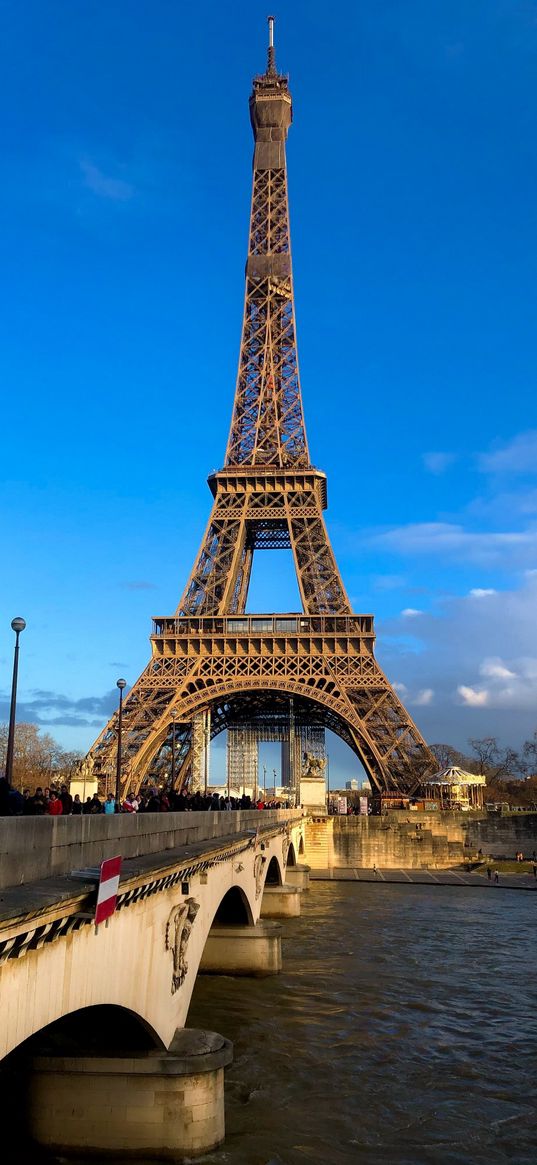 seine, river, bridge, eiffel tower, paris, france