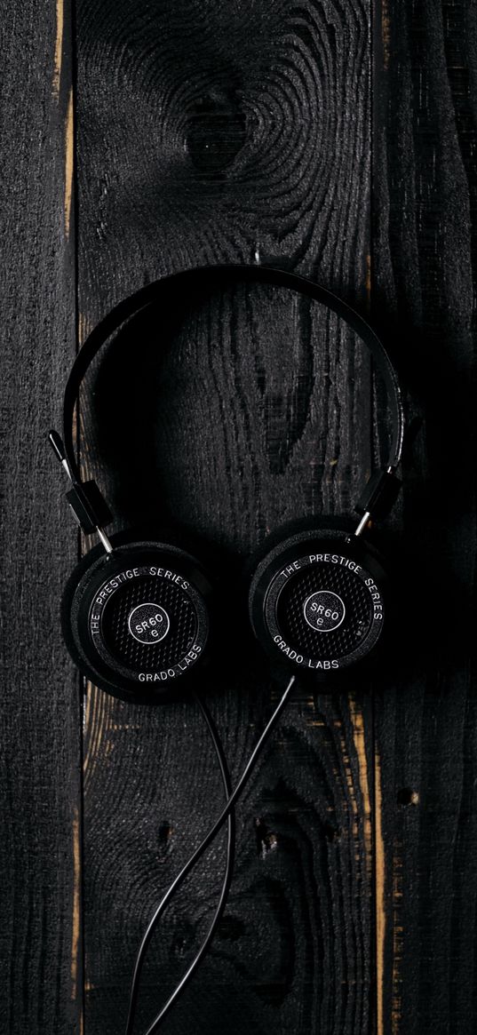 headphones, black, boards, wood, technique