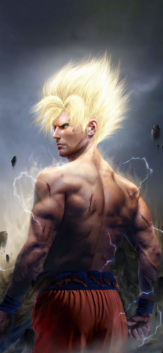 son goku, dragon ball, character, lightning, cosplay