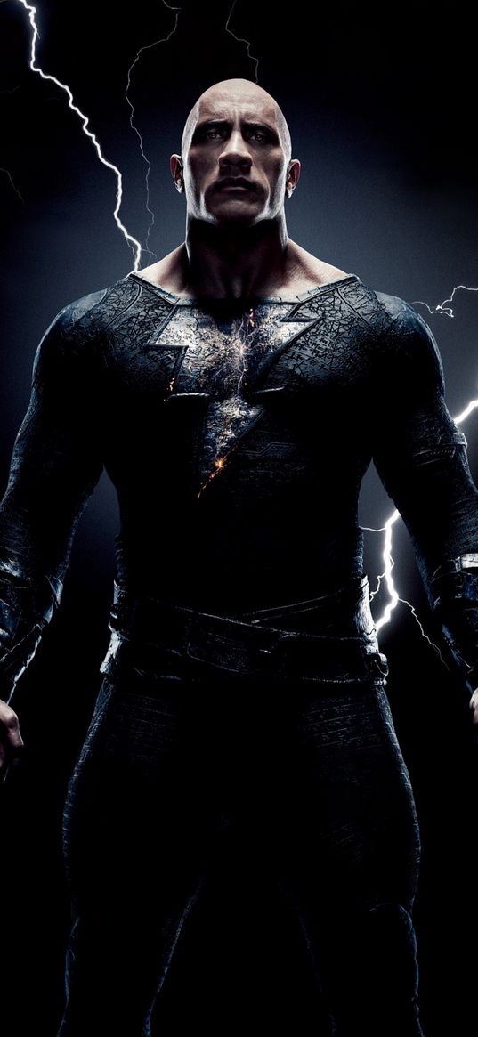 black adam, supervillain, movie, dc, dwayne johnson, rock, actor, lightning, black