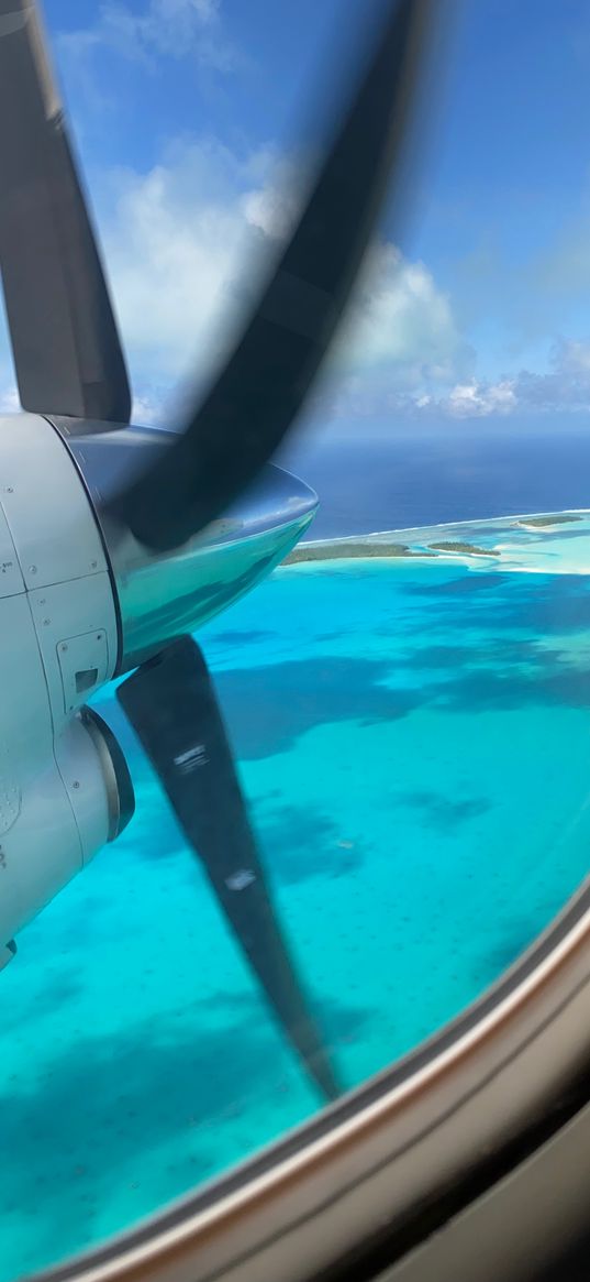 aircraft, porthole, propeller, area view