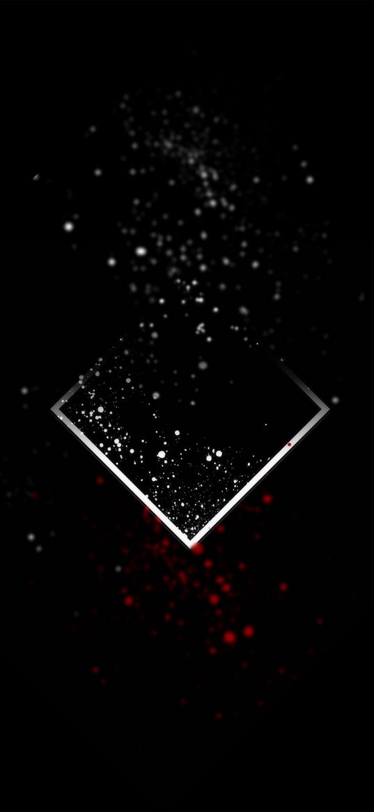 rhombus, white, black background, spots, art