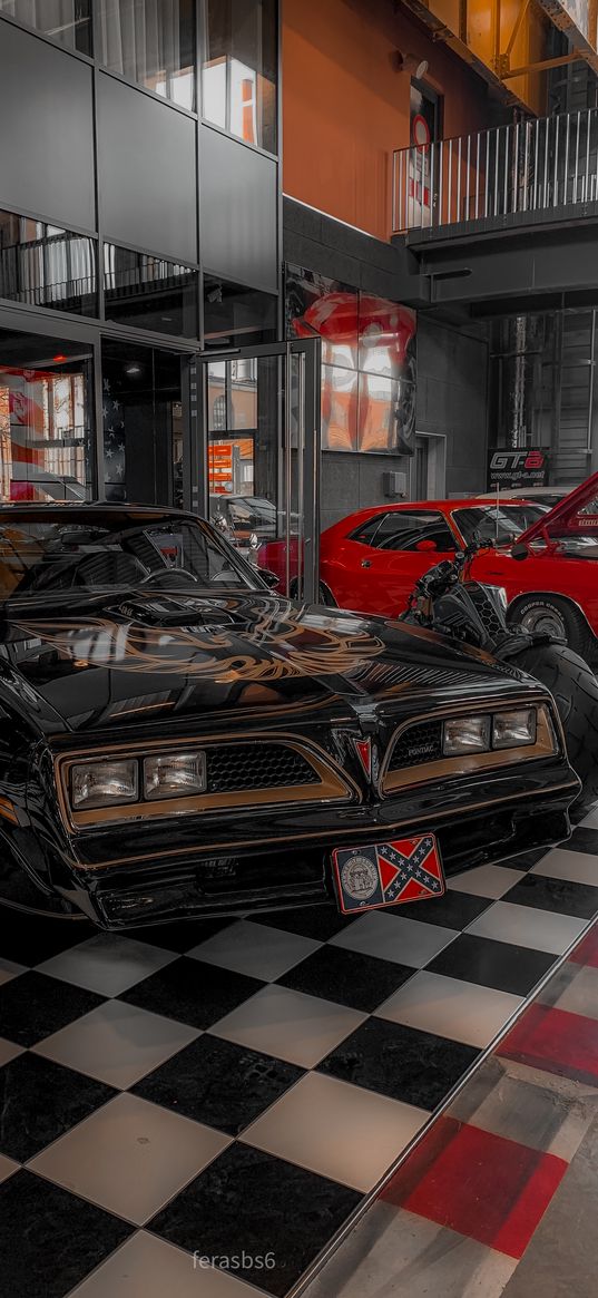 pontiac, car, retro, black