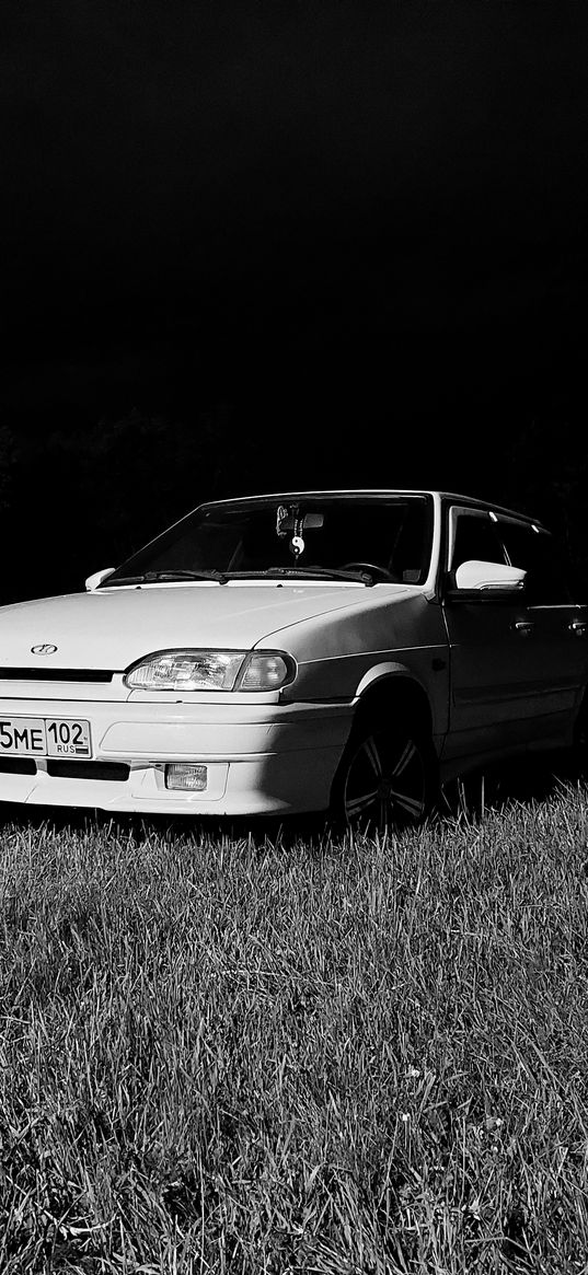 vaz, lada, car, white