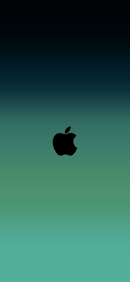 apple, logo, gradient, turquoise, blue, art