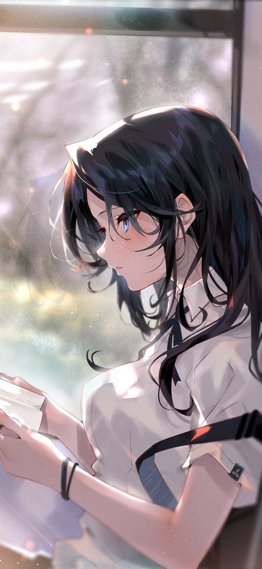 anime, girl, art, book, reading