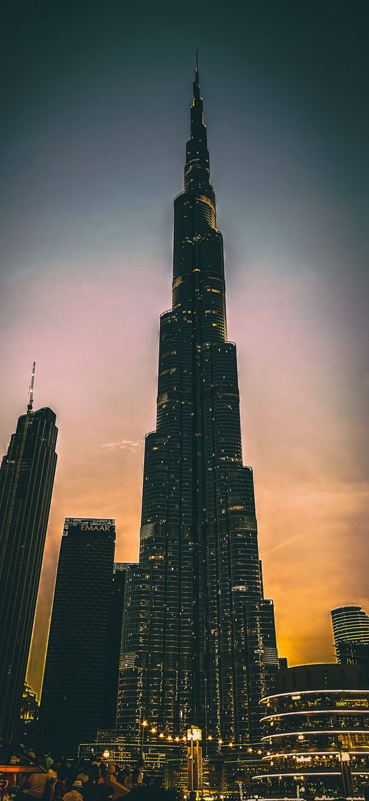 dubai, sky, sunset, skyscraper