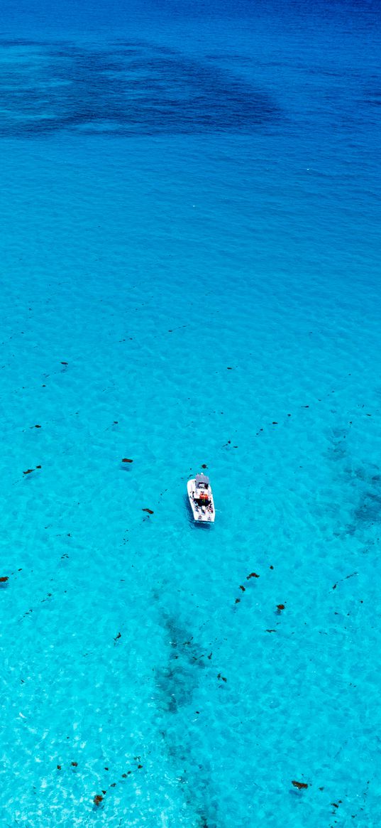 bay, ocean, boat, corals