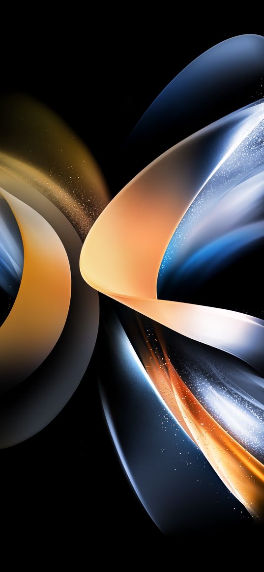 waves, blue, orange, transparent, abstract, black background