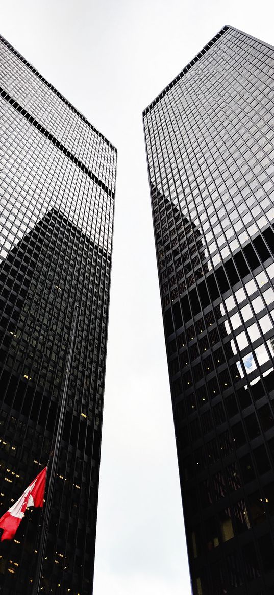 skyscrapers, buildings, sky, city, toronto, canada