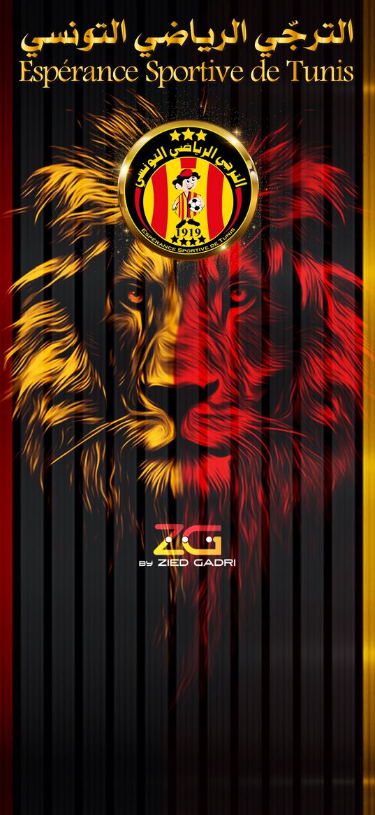 esperance tunis, football club, emblem, lion, stripes