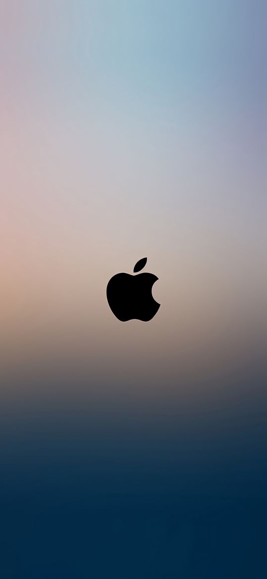 apple, logo, gradient, blue, beige, art