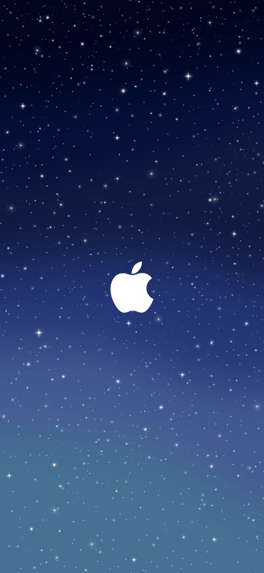 apple, logo, starry sky