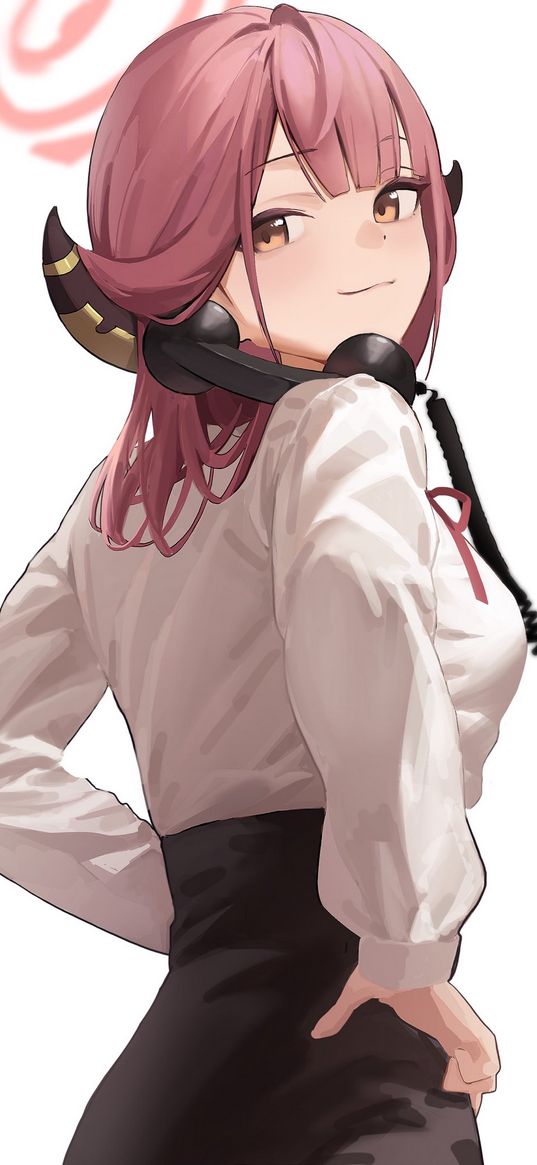 aru, blue archive, anime, girl, game, art, phone