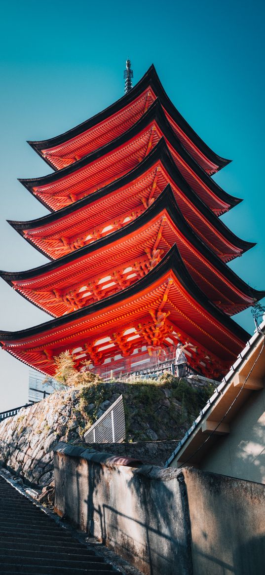 pagoda, building, architecture, red, roof