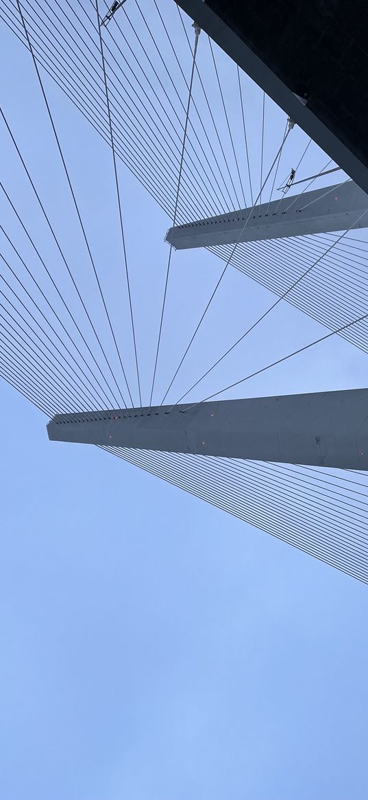 bridge, sky, bars, white