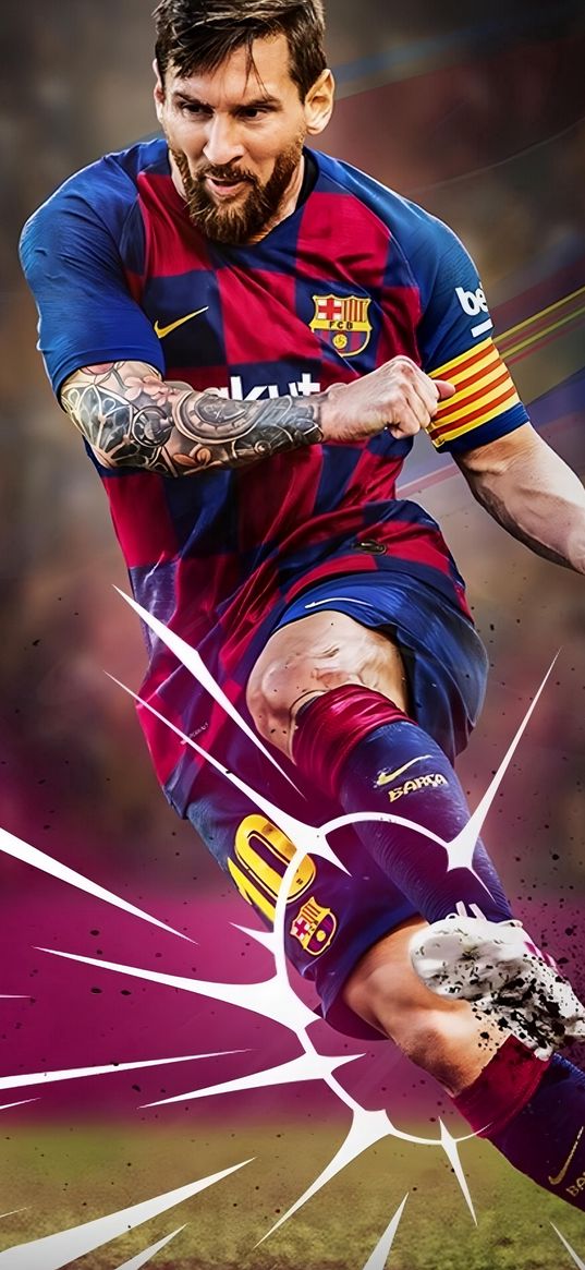 lionel messi, football player, barcelona, football, pitch, kick