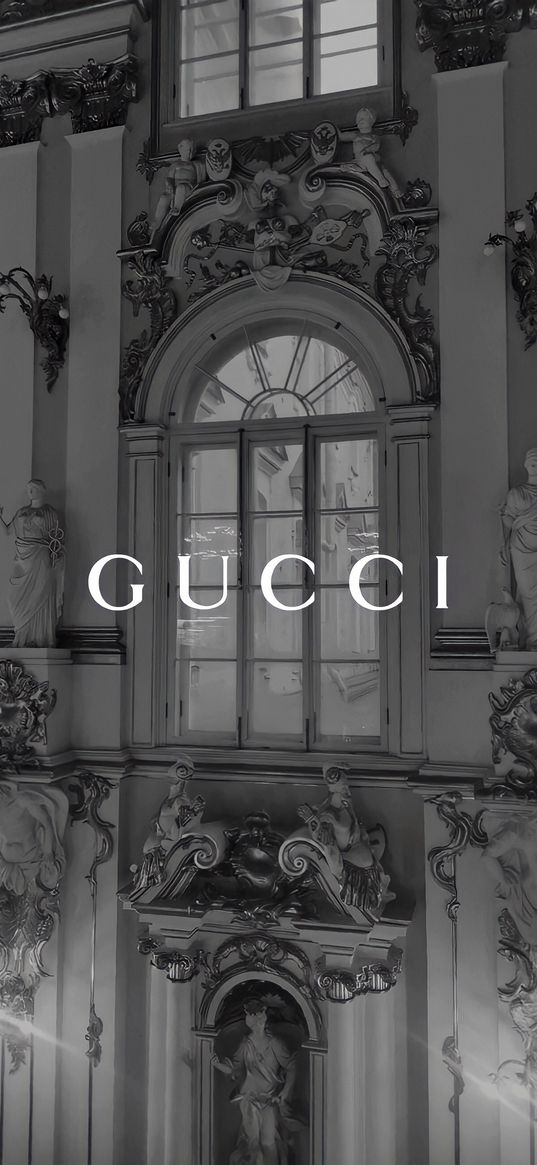 gucci, brand, building, statues, architecture, winter palace, st. petersburg, black and white