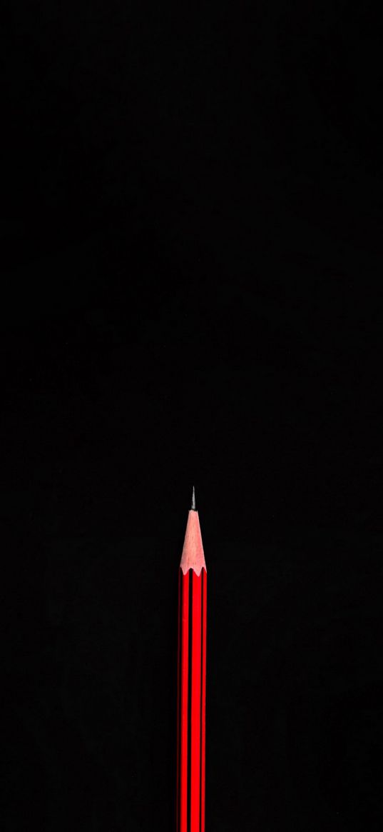 pencil, darkness, minimalism, red