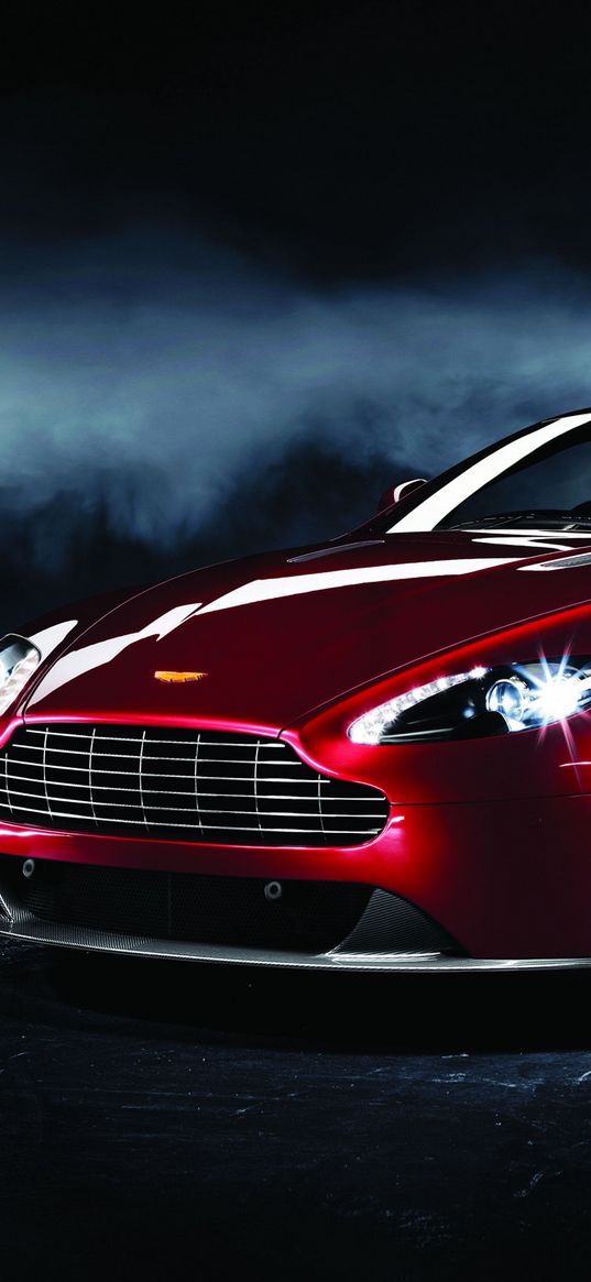 aston martin, v8, vantage, 2012, red, side view, style, reflection