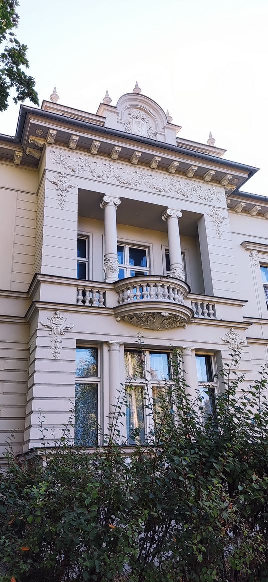 house, balcony, architecture, greenery