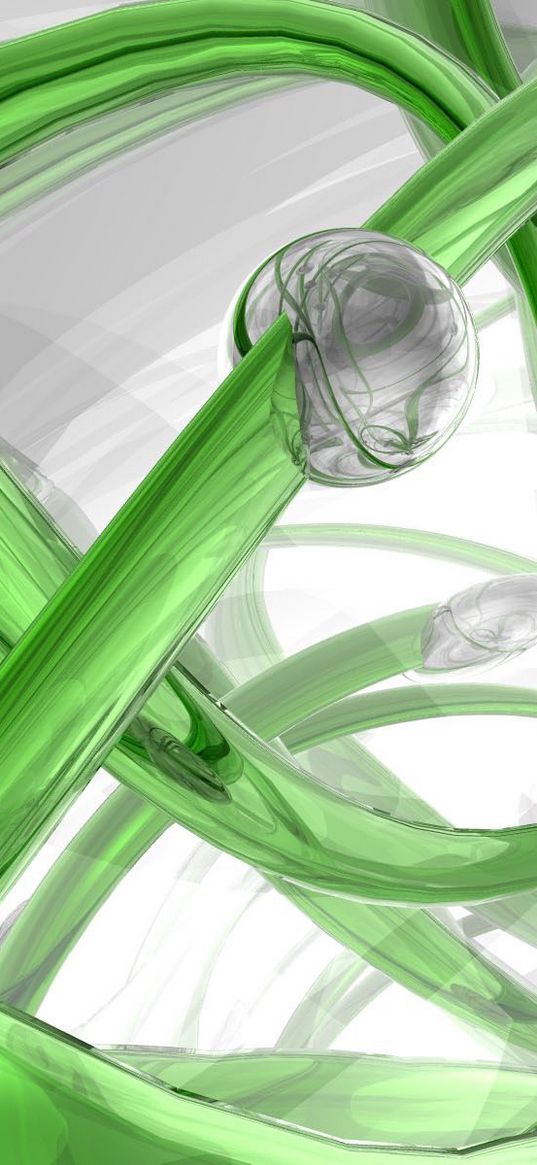 3d, spiral, glass, green, white