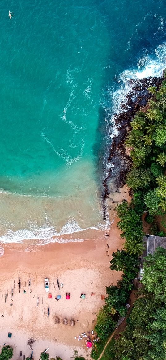 sea, beach, boats, forest, trees, island, sri lanka