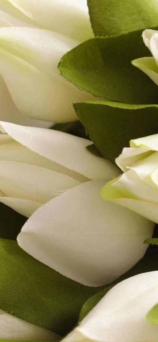 tulips, flowers, bouquet, white, artificial