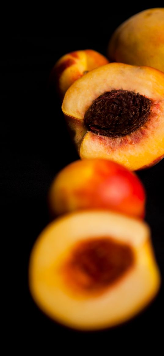 fruit, peach, black, orange