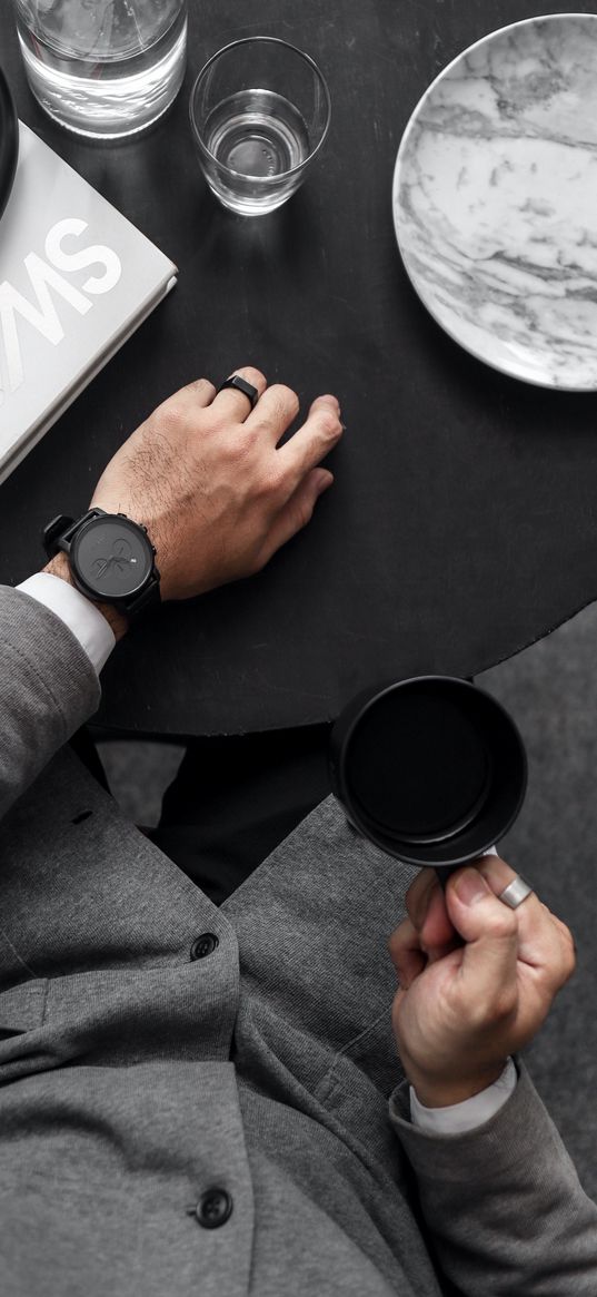 black, watches, business, coffee, suit, work, mug