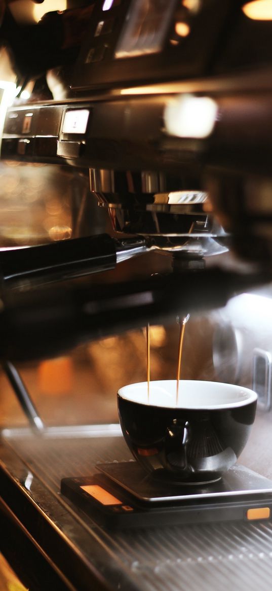 coffee, coffee machine, black, steam